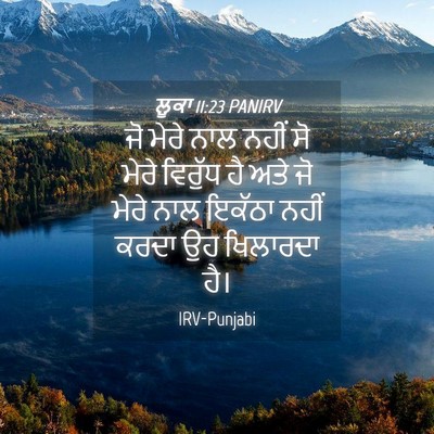 Picture 04 - ਲੂਕਾ 11:23 PANIRV - ਜੋ ਮੇਰੇ ਨਾਲ ਨਹੀਂ ਸੋ - Bible Verse Picture