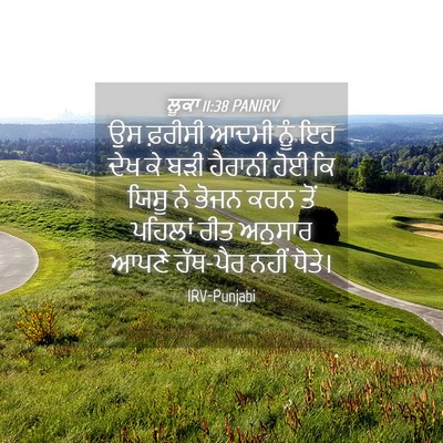 Picture 04 - ਲੂਕਾ 11:38 PANIRV - ਉਸ ਫ਼ਰੀਸੀ ਆਦਮੀ ਨੂੰ - Bible Verse Picture