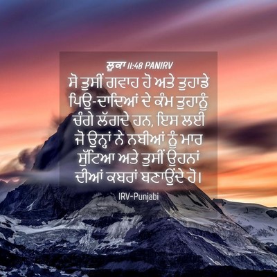 Picture 04 - ਲੂਕਾ 11:48 PANIRV - ਸੋ ਤੁਸੀਂ ਗਵਾਹ ਹੋ - Bible Verse Picture