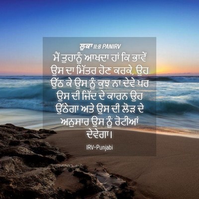 Picture 04 - ਲੂਕਾ 11:8 PANIRV - ਮੈਂ ਤੁਹਾਨੂੰ ਆਖਦਾ - Bible Verse Picture