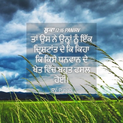 Picture 04 - ਲੂਕਾ 12:16 PANIRV - ਤਾਂ ਉਸ ਨੇ ਉਨ੍ਹਾਂ - Bible Verse Picture