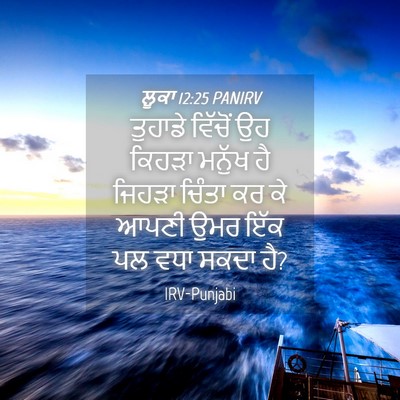 Picture 04 - ਲੂਕਾ 12:25 PANIRV - ਤੁਹਾਡੇ ਵਿੱਚੋਂ ਉਹ - Bible Verse Picture