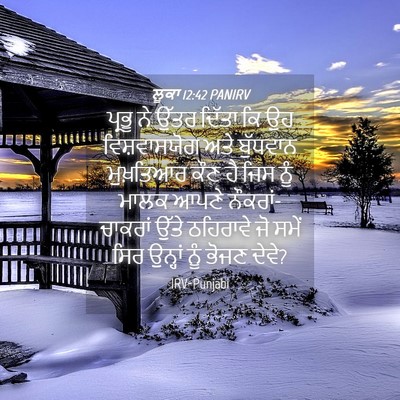 Picture 04 - ਲੂਕਾ 12:42 PANIRV - ਪ੍ਰਭੂ ਨੇ ਉੱਤਰ - Bible Verse Picture