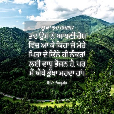 Picture 04 - ਲੂਕਾ 15:17 PANIRV - ਤਦ ਉਸ ਨੇ ਆਪਣੀ ਹੋਸ਼ - Bible Verse Picture
