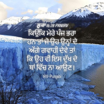 Picture 04 - ਲੂਕਾ 16:28 PANIRV - ਕਿਉਂਕਿ ਮੇਰੇ ਪੰਜ - Bible Verse Picture