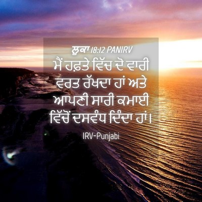 Picture 04 - ਲੂਕਾ 18:12 PANIRV - ਮੈਂ ਹਫ਼ਤੇ ਵਿੱਚ ਦੋ - Bible Verse Picture