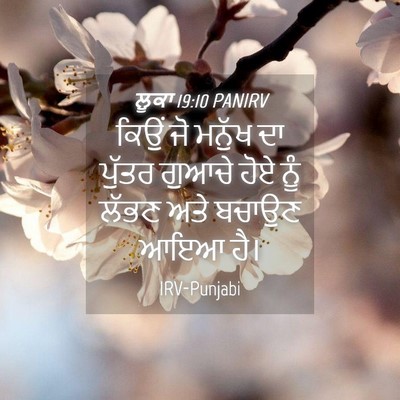 Picture 04 - ਲੂਕਾ 19:10 PANIRV - ਕਿਉਂ ਜੋ ਮਨੁੱਖ ਦਾ - Bible Verse Picture