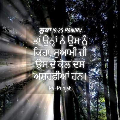 Picture 04 - ਲੂਕਾ 19:25 PANIRV - ਤਾਂ ਉਨ੍ਹਾਂ ਨੇ ਉਸ - Bible Verse Picture