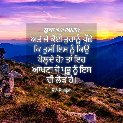 Picture 04 - ਲੂਕਾ 19:31 PANIRV - ਅਤੇ ਜੇ ਕੋਈ ਤੁਹਾਨੂੰ - Bible Verse Picture