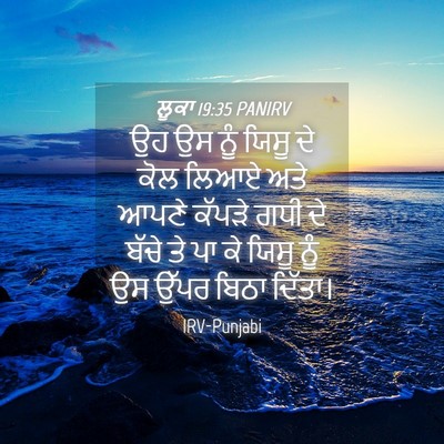 Picture 04 - ਲੂਕਾ 19:35 PANIRV - ਉਹ ਉਸ ਨੂੰ ਯਿਸੂ ਦੇ - Bible Verse Picture