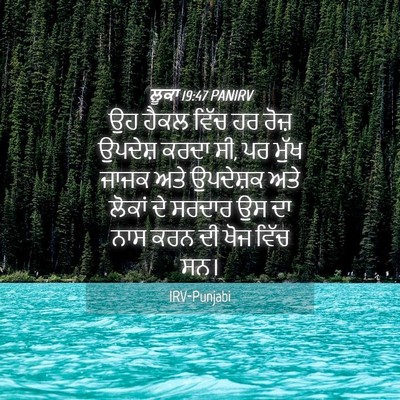 Picture 04 - ਲੂਕਾ 19:47 PANIRV - ਉਹ ਹੈਕਲ ਵਿੱਚ ਹਰ - Bible Verse Picture