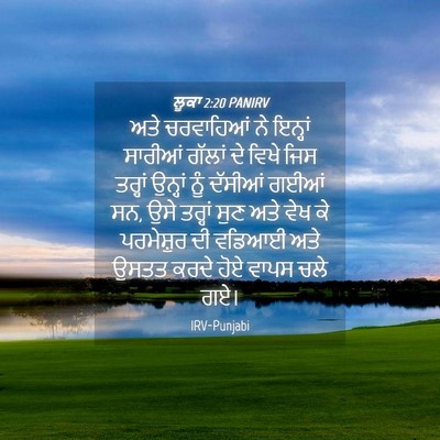 Picture 04 - ਲੂਕਾ 2:20 PANIRV - ਅਤੇ ਚਰਵਾਹਿਆਂ ਨੇ - Bible Verse Picture