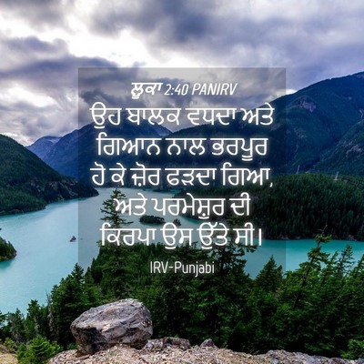 Picture 04 - ਲੂਕਾ 2:40 PANIRV - ਉਹ ਬਾਲਕ ਵਧਦਾ ਅਤੇ - Bible Verse Picture