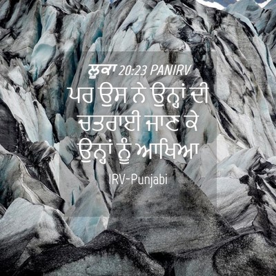 Picture 04 - ਲੂਕਾ 20:23 PANIRV - ਪਰ ਉਸ ਨੇ ਉਨ੍ਹਾਂ ਦੀ - Bible Verse Picture