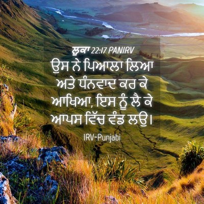 Picture 04 - ਲੂਕਾ 22:17 PANIRV - ਉਸ ਨੇ ਪਿਆਲਾ ਲਿਆ ਅਤੇ - Bible Verse Picture