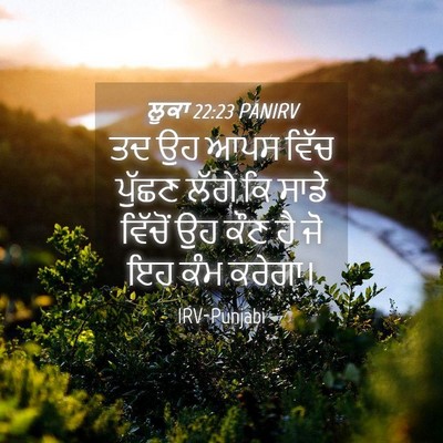 Picture 04 - ਲੂਕਾ 22:23 PANIRV - ਤਦ ਉਹ ਆਪਸ ਵਿੱਚ - Bible Verse Picture