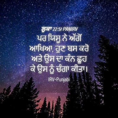 Picture 04 - ਲੂਕਾ 22:51 PANIRV - ਪਰ ਯਿਸੂ ਨੇ ਅੱਗੋਂ - Bible Verse Picture