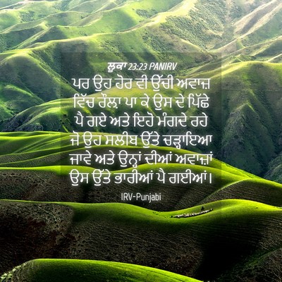Picture 04 - ਲੂਕਾ 23:23 PANIRV - ਪਰ ਉਹ ਹੋਰ ਵੀ ਉੱਚੀ - Bible Verse Picture