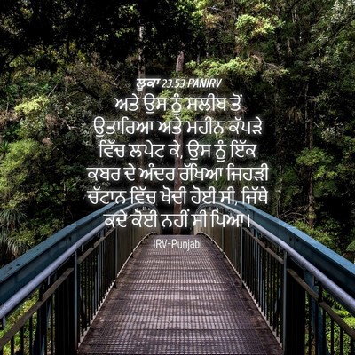 Picture 04 - ਲੂਕਾ 23:53 PANIRV - ਅਤੇ ਉਸ ਨੂੰ ਸਲੀਬ ਤੋਂ - Bible Verse Picture