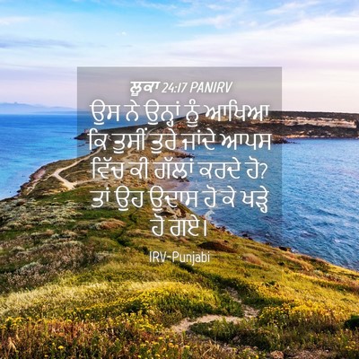 Picture 04 - ਲੂਕਾ 24:17 PANIRV - ਉਸ ਨੇ ਉਨ੍ਹਾਂ ਨੂੰ - Bible Verse Picture