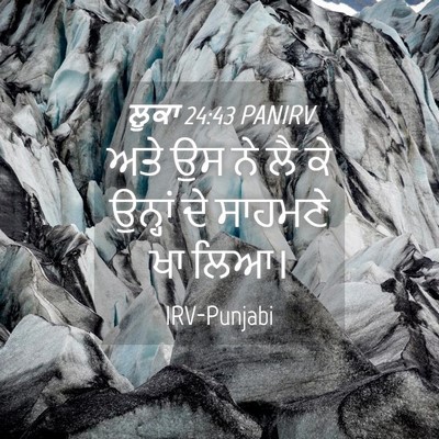 Picture 04 - ਲੂਕਾ 24:43 PANIRV - ਅਤੇ ਉਸ ਨੇ ਲੈ ਕੇ - Bible Verse Picture