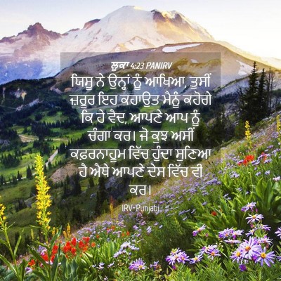 Picture 04 - ਲੂਕਾ 4:23 PANIRV - ਯਿਸੂ ਨੇ ਉਨ੍ਹਾਂ ਨੂੰ - Bible Verse Picture