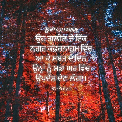Picture 04 - ਲੂਕਾ 4:31 PANIRV - ਉਹ ਗਲੀਲ ਦੇ ਇੱਕ ਨਗਰ - Bible Verse Picture