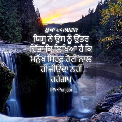 Picture 04 - ਲੂਕਾ 4:4 PANIRV - ਯਿਸੂ ਨੇ ਉਸ ਨੂੰ ਉੱਤਰ - Bible Verse Picture