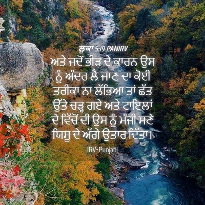 Picture 04 - ਲੂਕਾ 5:19 PANIRV - ਅਤੇ ਜਦੋਂ ਭੀੜ ਦੇ - Bible Verse Picture