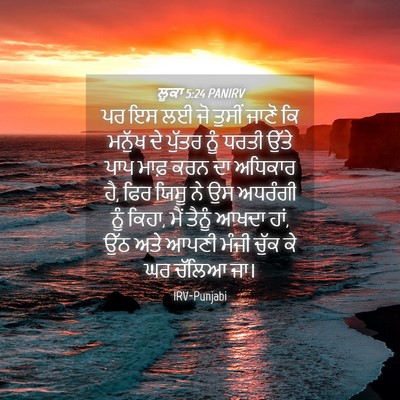 Picture 04 - ਲੂਕਾ 5:24 PANIRV - ਪਰ ਇਸ ਲਈ ਜੋ ਤੁਸੀਂ - Bible Verse Picture