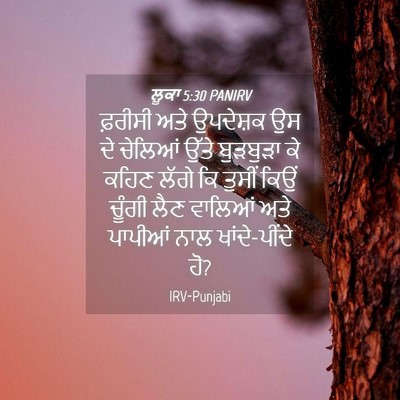 Picture 04 - ਲੂਕਾ 5:30 PANIRV - ਫ਼ਰੀਸੀ ਅਤੇ - Bible Verse Picture