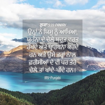 Picture 04 - ਲੂਕਾ 5:33 PANIRV - ਉਨ੍ਹਾਂ ਨੇ ਯਿਸੂ ਨੂੰ - Bible Verse Picture