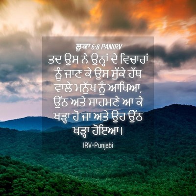 Picture 04 - ਲੂਕਾ 6:8 PANIRV - ਤਦ ਉਸ ਨੇ ਉਨ੍ਹਾਂ ਦੇ - Bible Verse Picture