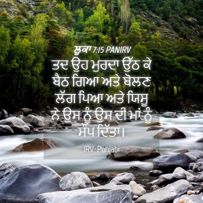 Picture 04 - ਲੂਕਾ 7:15 PANIRV - ਤਦ ਉਹ ਮੁਰਦਾ ਉੱਠ ਕੇ - Bible Verse Picture