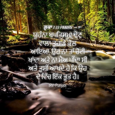 Picture 04 - ਲੂਕਾ 7:33 PANIRV - ਯੂਹੰਨਾ ਬਪਤਿਸਮਾ - Bible Verse Picture