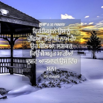Picture 04 - ਲੂਕਾ 8:30 PANIRV - ਫਿਰ ਯਿਸੂ ਨੇ ਉਸ ਨੂੰ - Bible Verse Picture