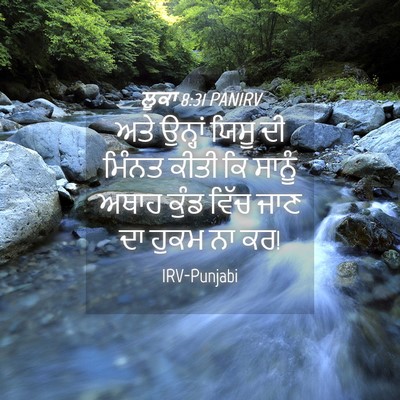 Picture 04 - ਲੂਕਾ 8:31 PANIRV - ਅਤੇ ਉਨ੍ਹਾਂ ਯਿਸੂ ਦੀ - Bible Verse Picture