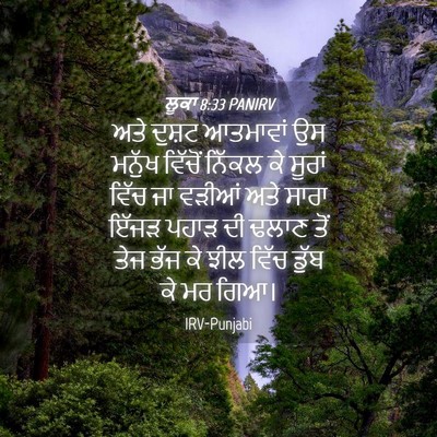 Picture 04 - ਲੂਕਾ 8:33 PANIRV - ਅਤੇ ਦੁਸ਼ਟ ਆਤਮਾਵਾਂ - Bible Verse Picture