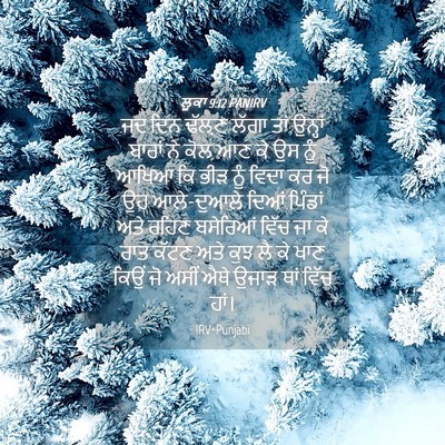 Picture 04 - ਲੂਕਾ 9:12 PANIRV - ਜਦ ਦਿਨ ਢੱਲ਼ਣ ਲੱਗਾ - Bible Verse Picture