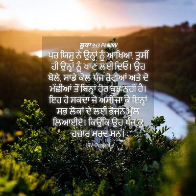 Picture 04 - ਲੂਕਾ 9:13 PANIRV - ਪਰ ਯਿਸੂ ਨੇ ਉਨ੍ਹਾਂ - Bible Verse Picture