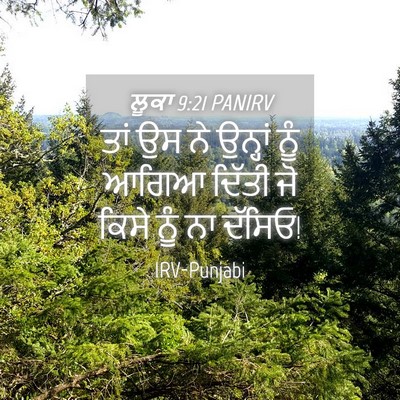 Picture 04 - ਲੂਕਾ 9:21 PANIRV - ਤਾਂ ਉਸ ਨੇ ਉਨ੍ਹਾਂ - Bible Verse Picture
