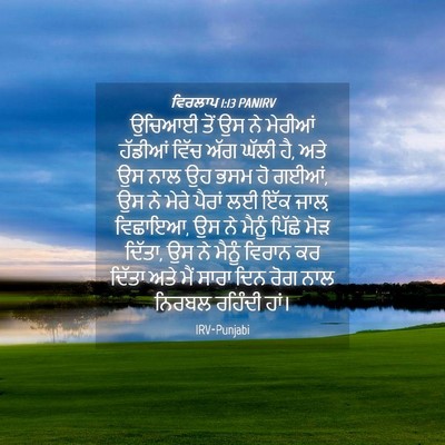 Picture 04 - ਵਿਰਲਾਪ 1:13 PANIRV - ਉਚਿਆਈ ਤੋਂ ਉਸ ਨੇ - Bible Verse Picture