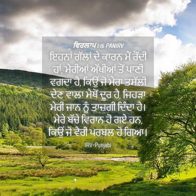 Picture 04 - ਵਿਰਲਾਪ 1:16 PANIRV - ਇਹਨਾਂ ਗੱਲਾਂ ਦੇ - Bible Verse Picture