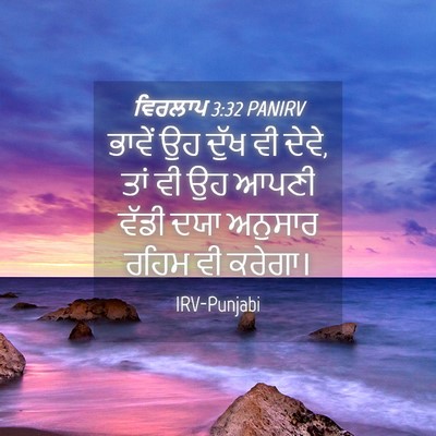 Picture 04 - ਵਿਰਲਾਪ 3:32 PANIRV - ਭਾਵੇਂ ਉਹ ਦੁੱਖ ਵੀ - Bible Verse Picture