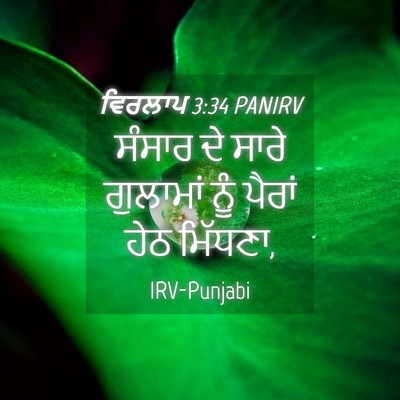 Picture 04 - ਵਿਰਲਾਪ 3:34 PANIRV - ਸੰਸਾਰ ਦੇ ਸਾਰੇ - Bible Verse Picture