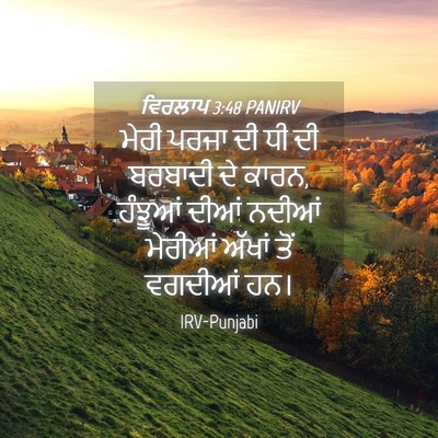 Picture 04 - ਵਿਰਲਾਪ 3:48 PANIRV - ਮੇਰੀ ਪਰਜਾ ਦੀ ਧੀ ਦੀ - Bible Verse Picture