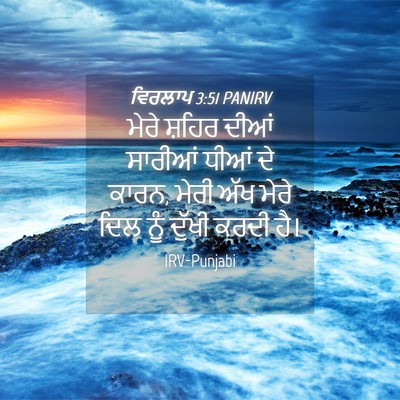 Picture 04 - ਵਿਰਲਾਪ 3:51 PANIRV - ਮੇਰੇ ਸ਼ਹਿਰ ਦੀਆਂ - Bible Verse Picture