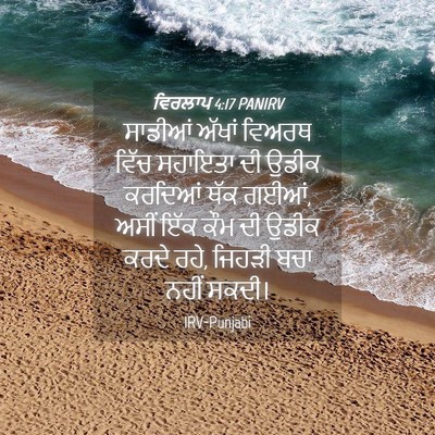 Picture 04 - ਵਿਰਲਾਪ 4:17 PANIRV - ਸਾਡੀਆਂ ਅੱਖਾਂ - Bible Verse Picture