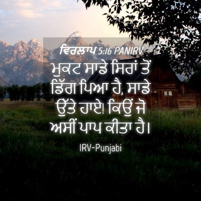 Picture 04 - ਵਿਰਲਾਪ 5:16 PANIRV - ਮੁਕਟ ਸਾਡੇ ਸਿਰਾਂ - Bible Verse Picture