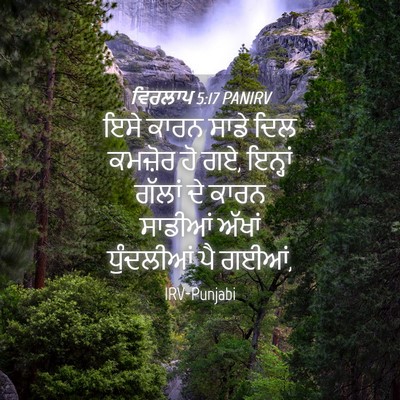 Picture 04 - ਵਿਰਲਾਪ 5:17 PANIRV - ਇਸੇ ਕਾਰਨ ਸਾਡੇ ਦਿਲ - Bible Verse Picture